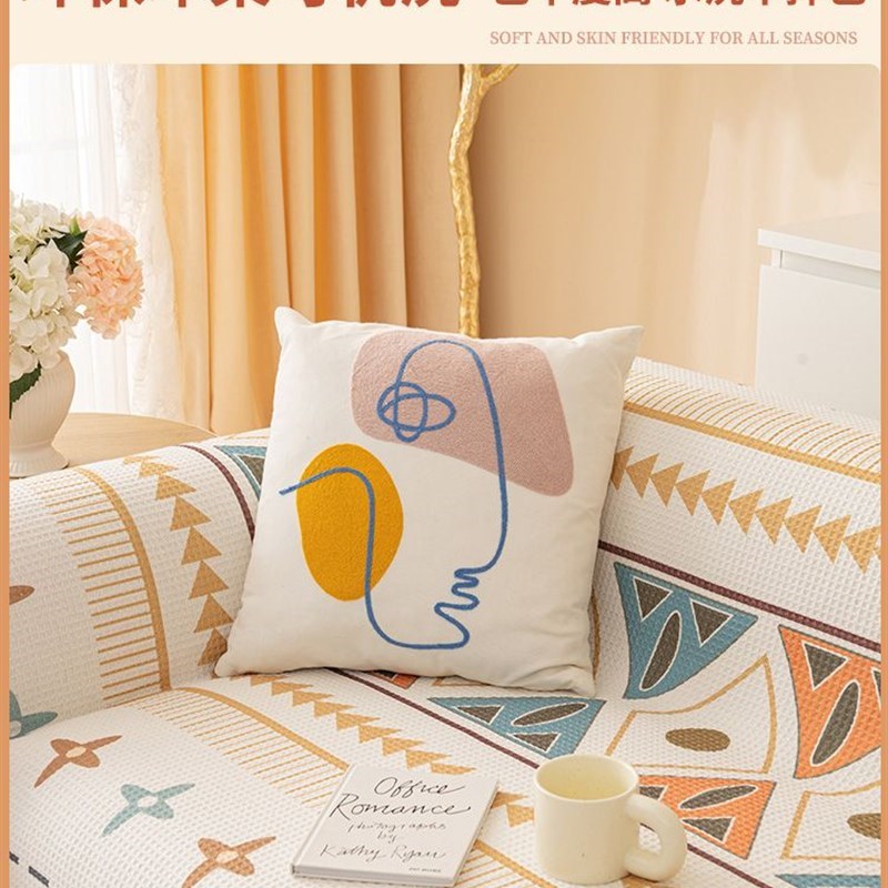 现货速发20f25棉麻沙发垫全盖四季通用沙发盖布沙发巾沙发套罩一