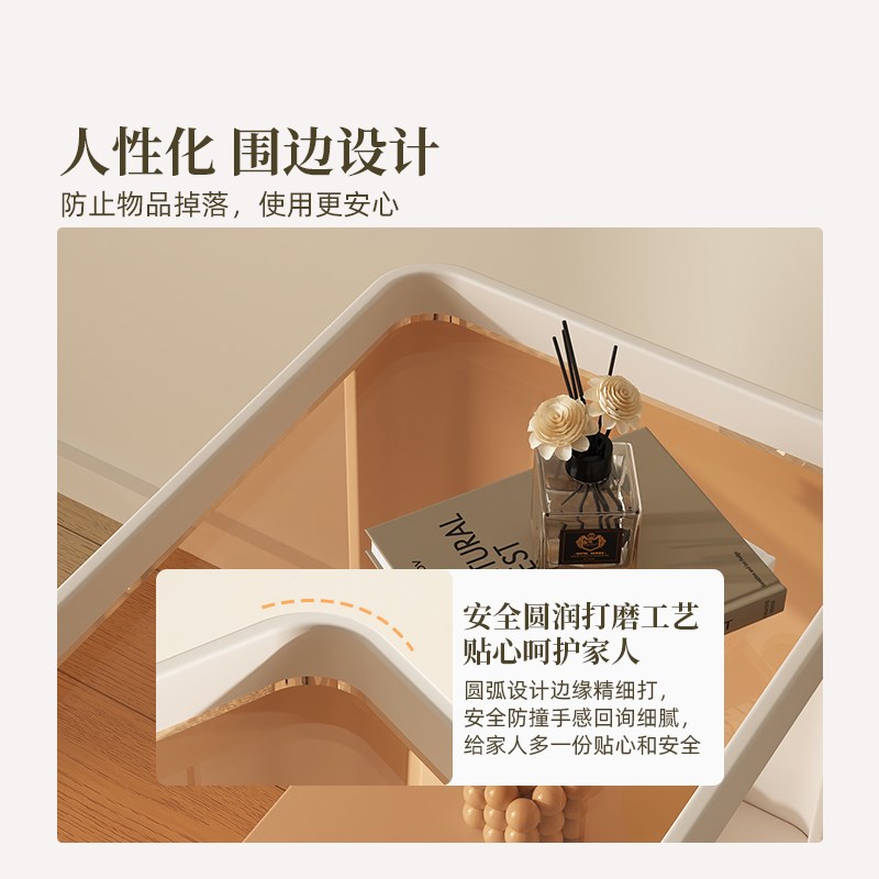 可移动茶几沙发边几侧边柜创意零食小推车带轮置物架铁艺床头边柜