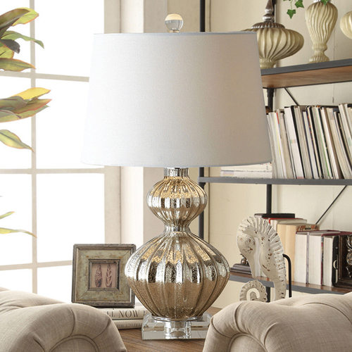 创意美式台灯个性简约现代新古典卧室床头灯北欧客厅装饰水晶台灯