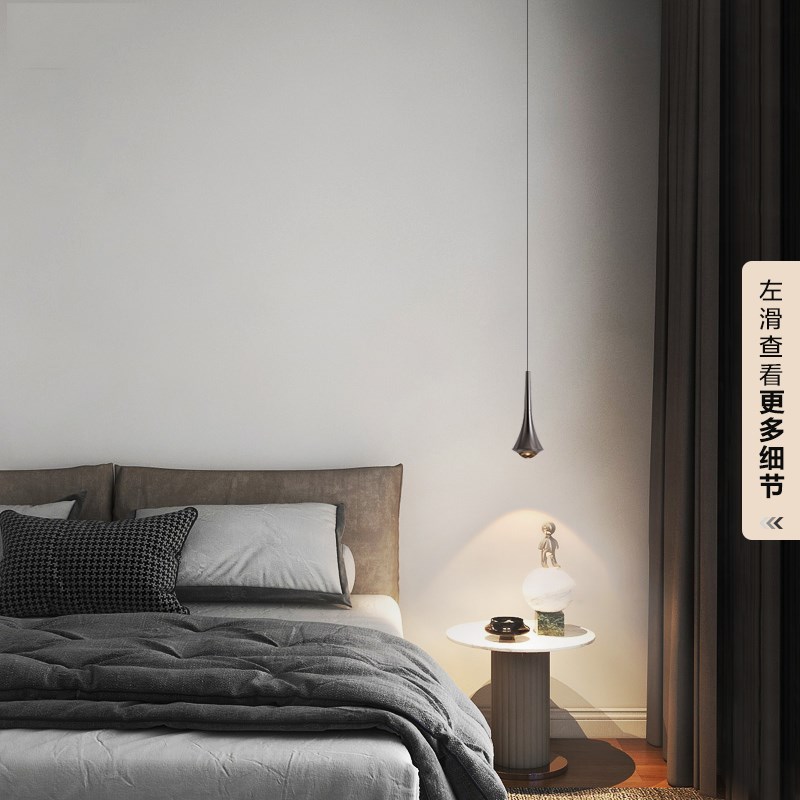 升降卧室床头小吊灯设计师意式极简玄关入户Q鞋柜开孔暗装吊线灯