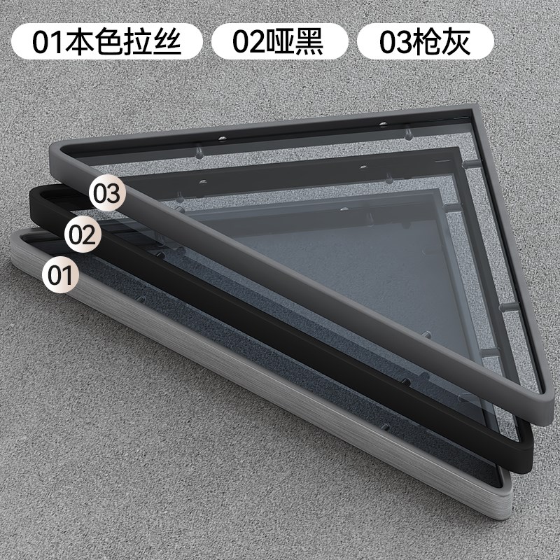 墙角置物架d不锈钢玻璃三角架卫生间洗漱台极简壁挂转角收纳三角