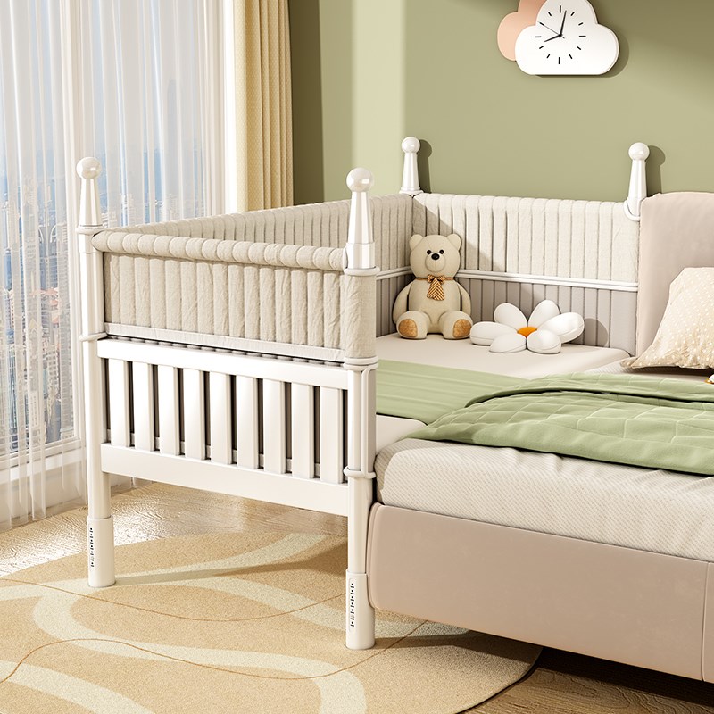 铁艺儿童拼接床高低m可调婴儿床大人可睡定制升降单人床加宽大床