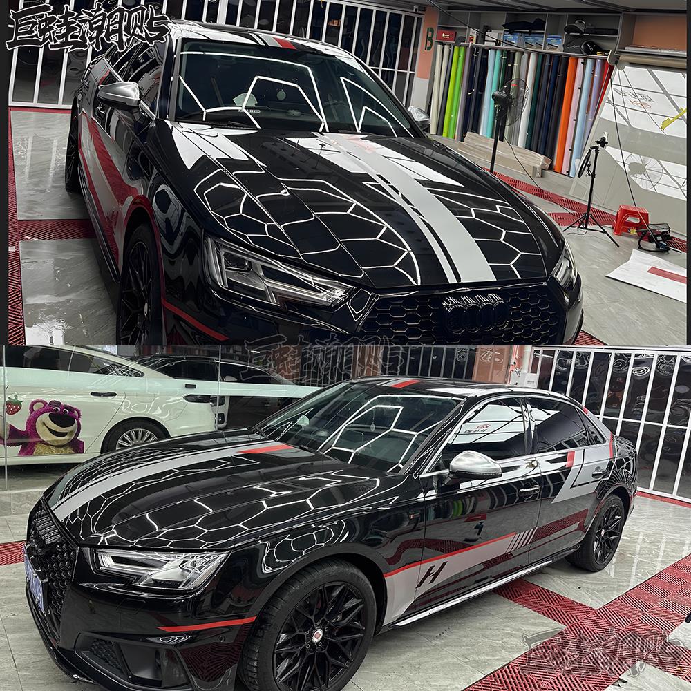 适用于奥迪A4L/A3/A5/A6L/Q8/Q6/Q5L/Q2L/Q3车身拉花装饰贴纸车贴