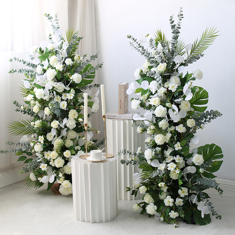 婚礼布置花艺迎宾背景墙立体拱门花架套装婚纱橱窗道具摆花假花