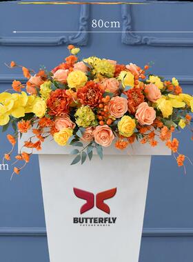 商务会议讲台花仿真花发言主席台演讲台花婚礼司仪主持台挂花摆花