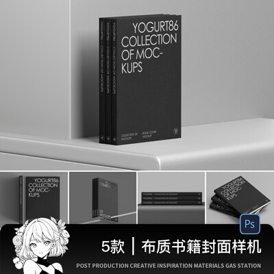 布纹质感杂志书籍封面设计效果展示样机mockup智能贴图psd素材