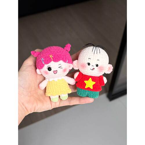 小美图图玩偶挂件毛线手工编织diy钩针材料包书包背包钥匙扣挂饰