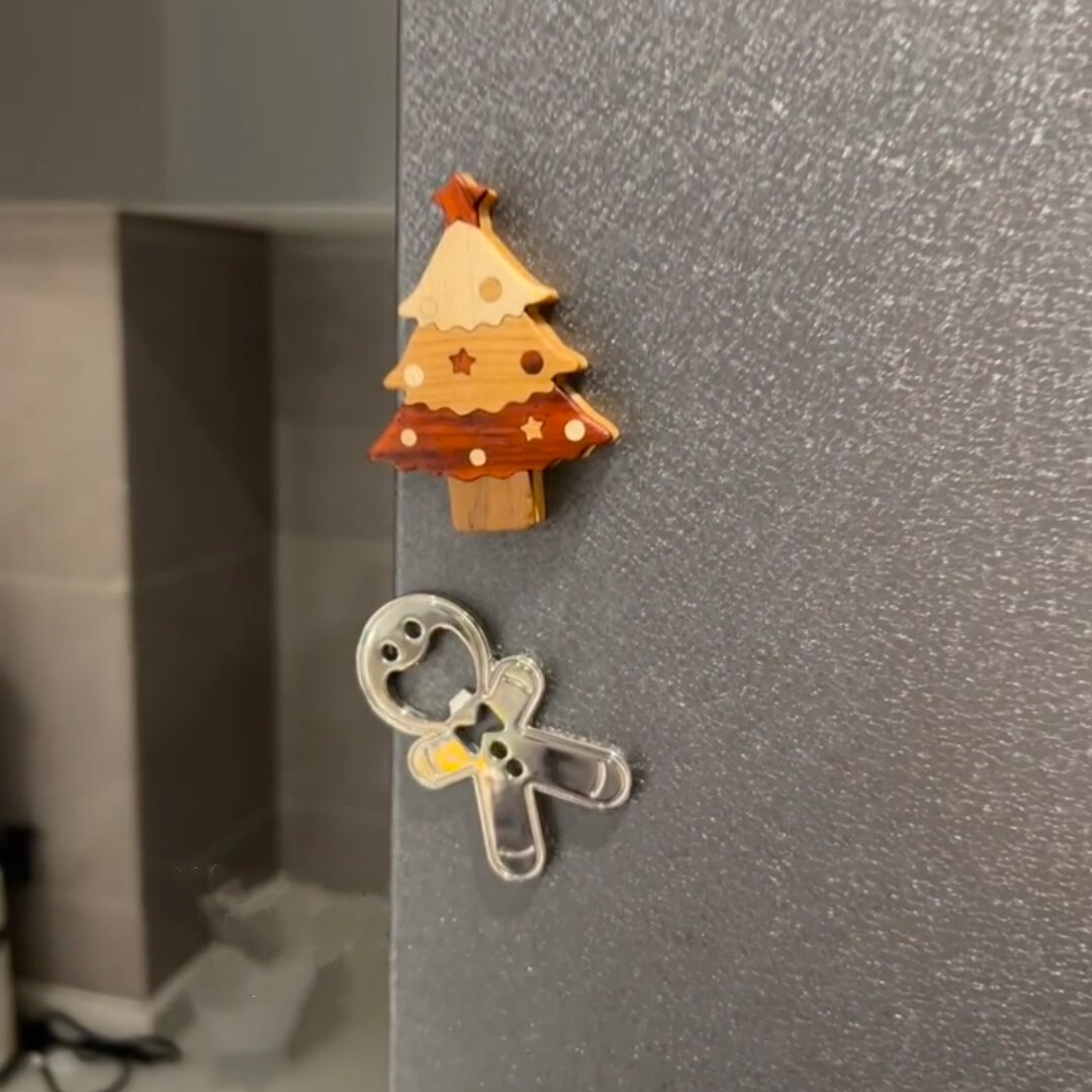 圣诞节装饰姜饼人开瓶器不锈钢红酒啤酒起子饮料开盖磁吸冰箱贴