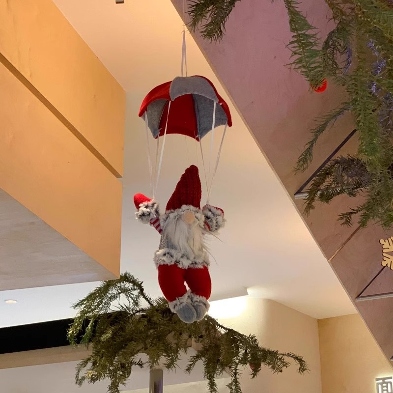 圣诞节装饰降落伞圣诞老人玩偶