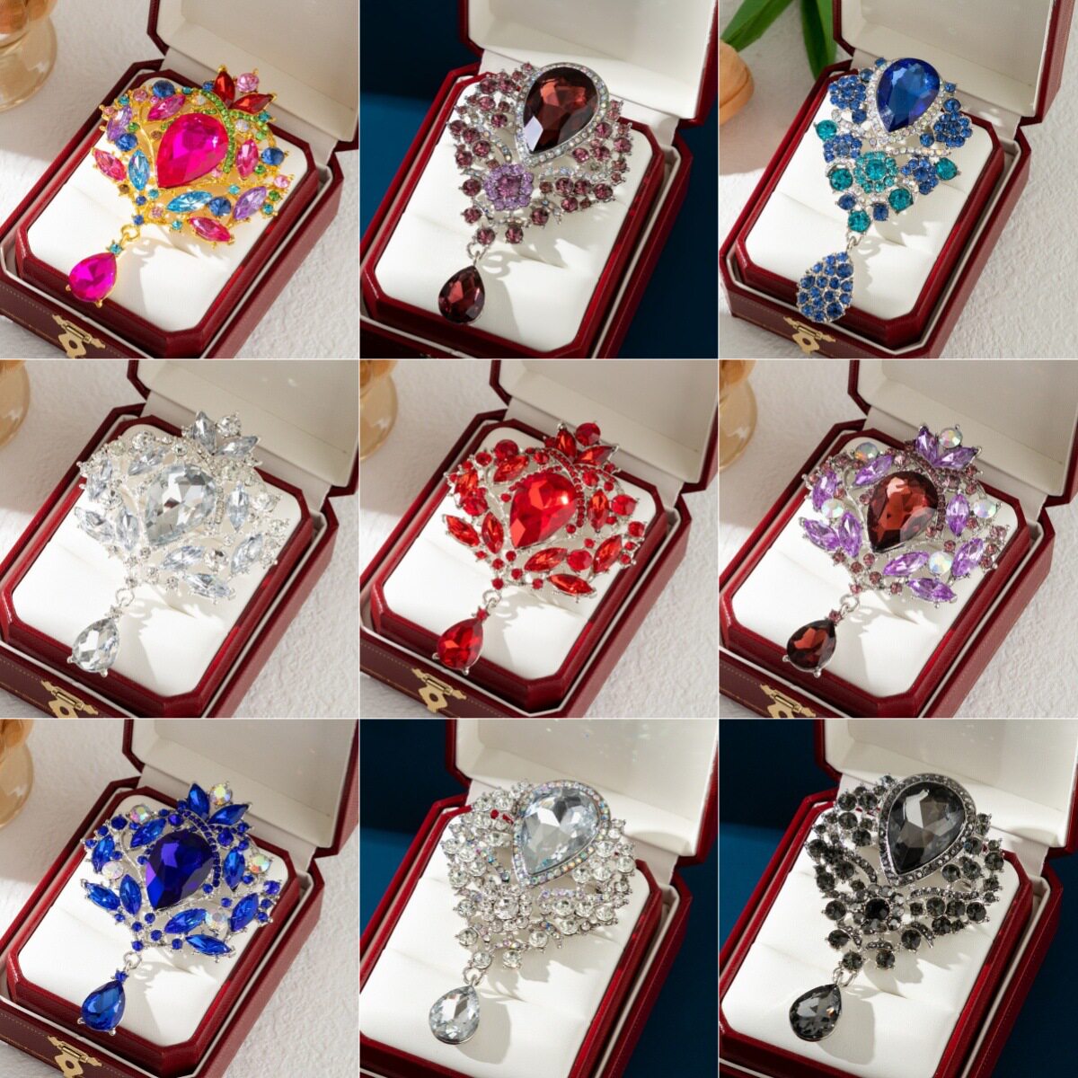 欧美大气复古高档奢华吊坠夸张水晶胸针时尚胸花水滴别针西装配饰,饰品/流行首饰/时尚饰品新,胸针,淘宝优惠券,粉丝福利购,淘宝优惠卷