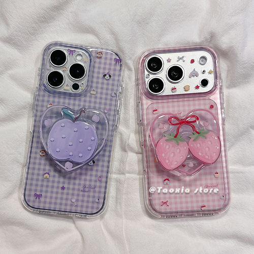 适用于iPhone小清新格纹手机壳
