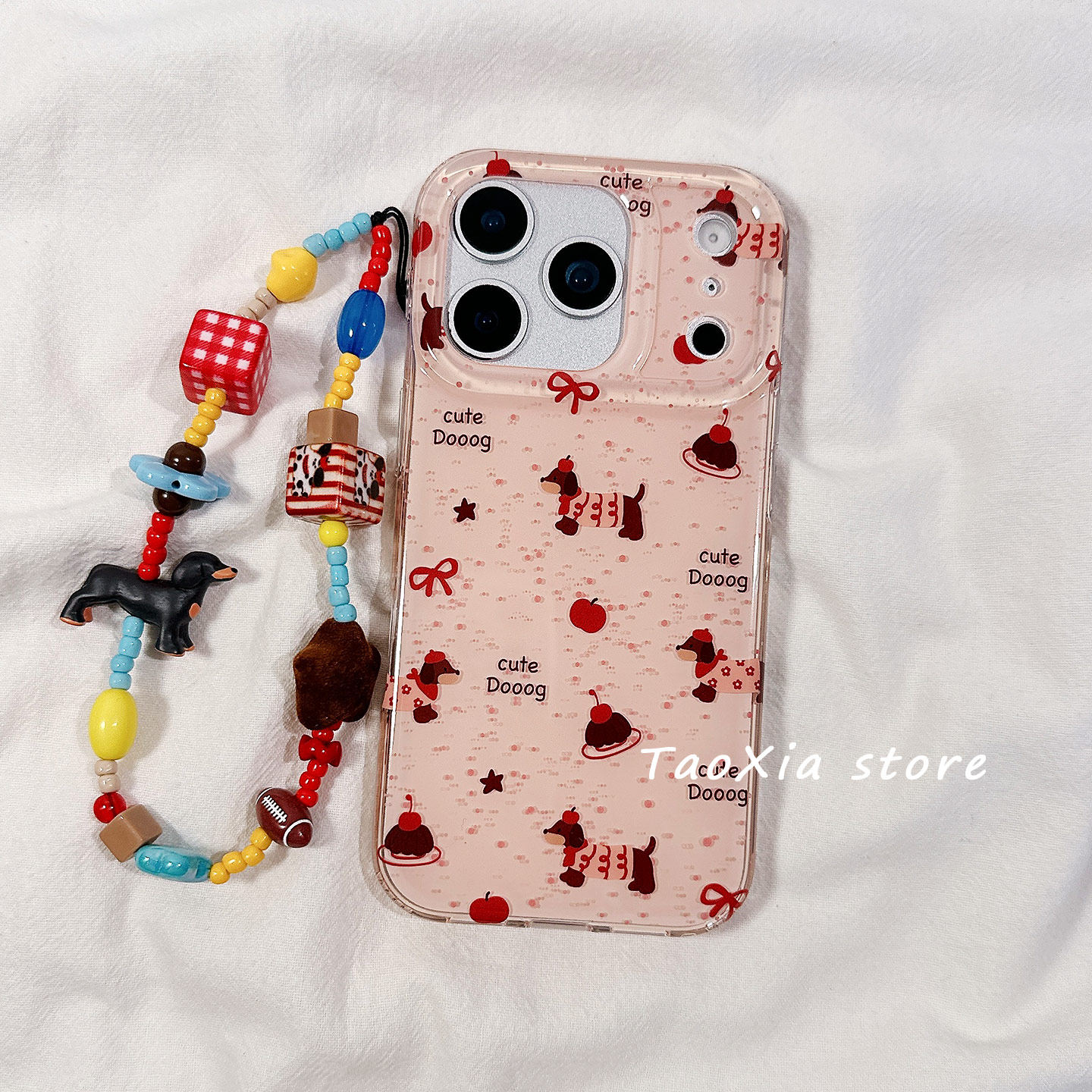 韩风可爱腊肠狗适用苹果17手机壳iphone17promax保护套16硅胶15/14高级感13新款相机按键全包防摔带链条女软p,3C数码配件,手机保护套/壳,淘宝优惠券,粉丝福利购,淘宝优惠卷