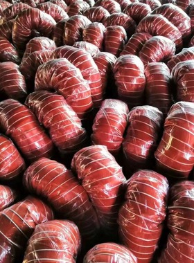 批发三层原生胶加厚耐高温通风管 红色耐300度 高温风管 高温软管