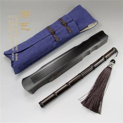 精致紫光檀伏羲古琴香炉配棉麻布袋套装 卧香盒先香炉户外旅行装