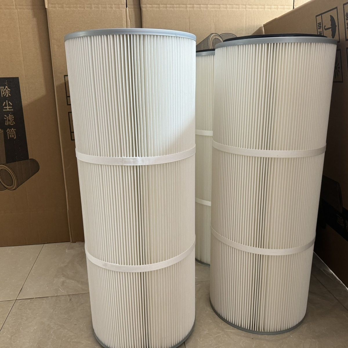 工业集尘除尘器设备阻燃覆膜无纺布空气滤筒除尘滤筒3290过滤筒