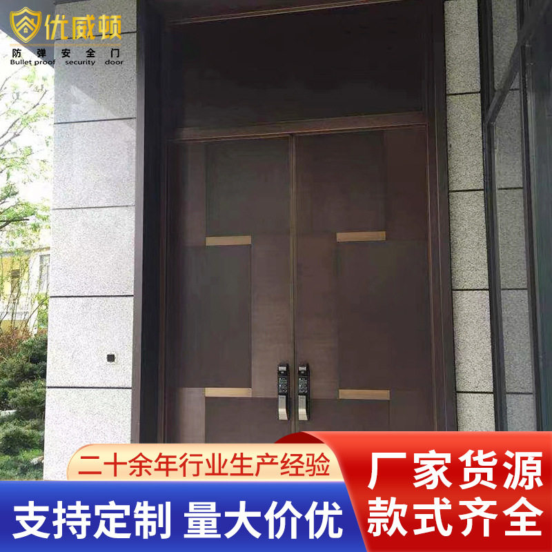 铝艺别墅门隔音防盗入户门农村自建房双开入户大门铝合金厂家直销