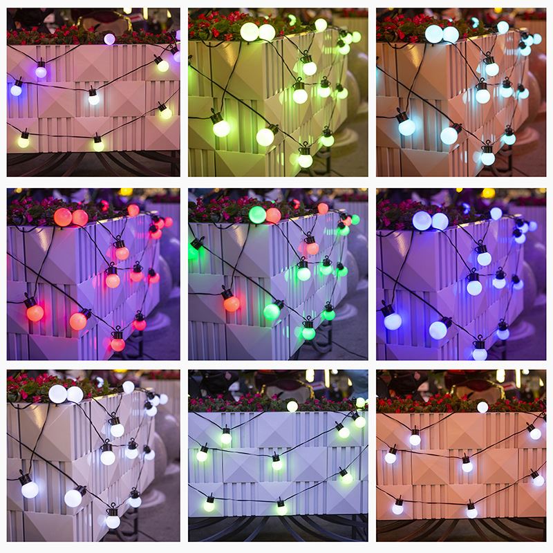 G40幻彩球泡灯串LED户外露营帐篷灯串防水庭院花园天幕太阳能灯