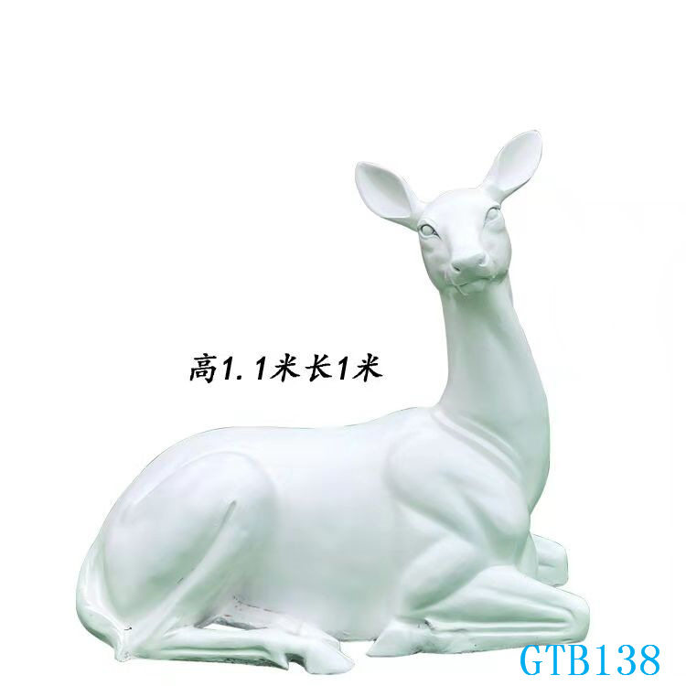 定制玻璃钢彩绘树脂麋鹿 仿铜梅花鹿 动物雕塑