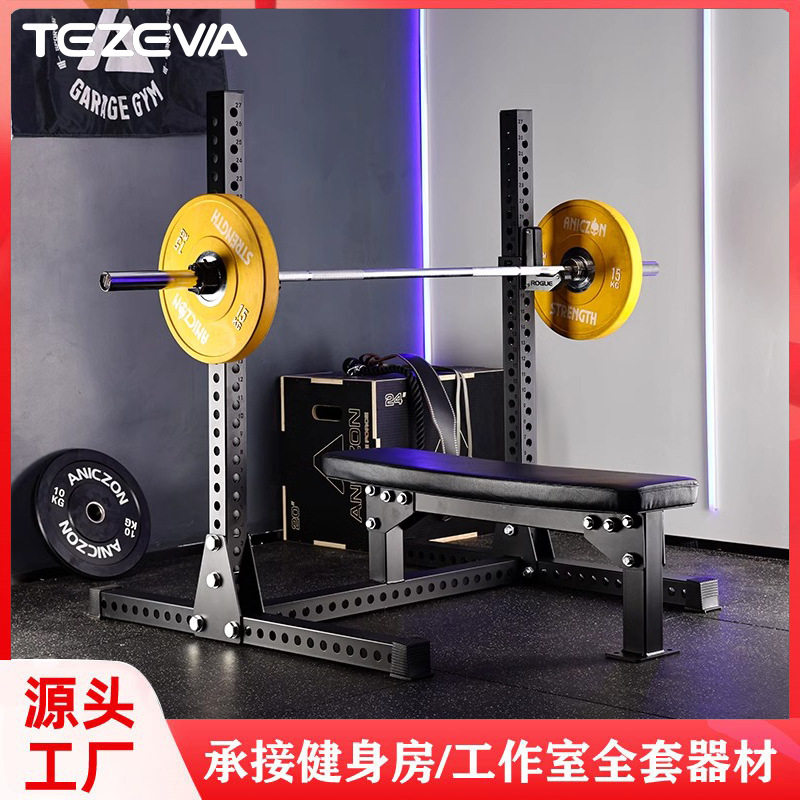 商用杠铃卧推架室内健身房多功能举重床男士杠铃架仰卧推胸训练器