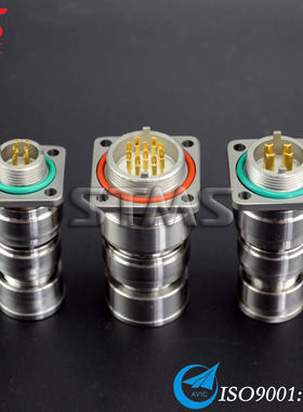 玻璃烧结 防水气密封航空插头 不锈钢真空连接器 2PX航插2PM接头