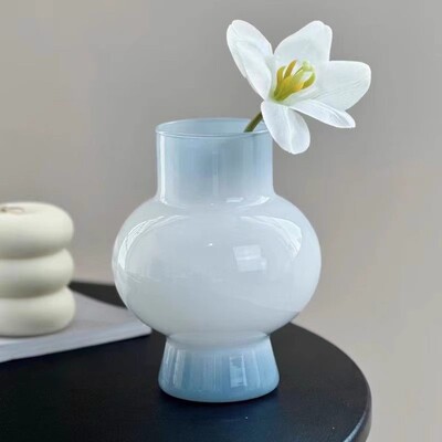 高颜值ins风玻璃花瓶摆件客厅插花中古桌面水养装饰品插花花器