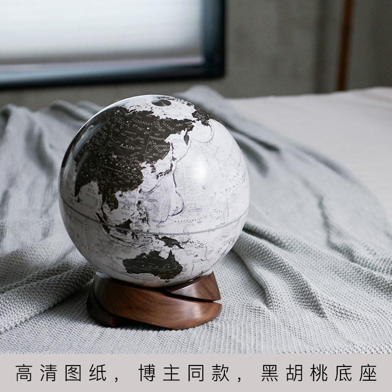 螺旋底座】矿岩黑色宏微地球书房客厅办公室样板间地球仪摆件开业