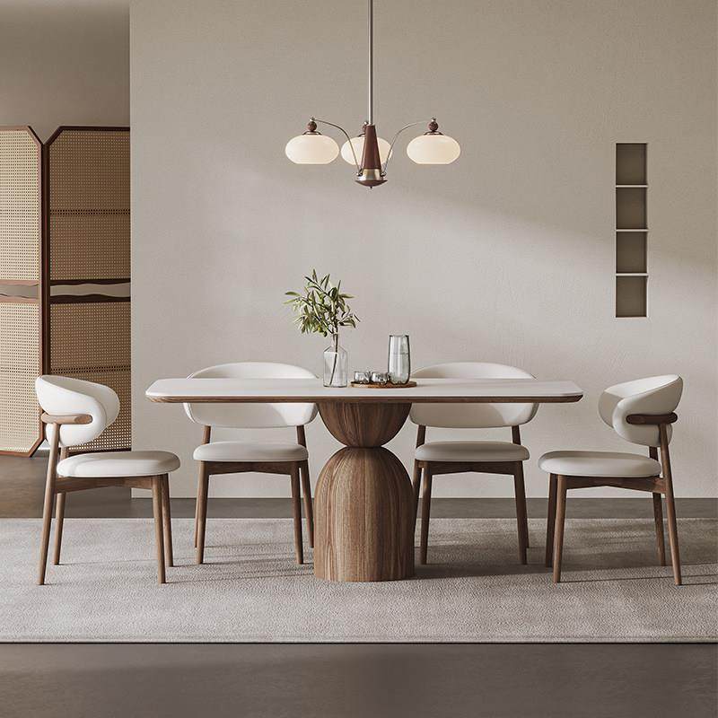 诧寂风岩板餐桌椅组合长方形哑光纯白家用简约北欧白蜡木实木餐台,住宅家具,岩板餐桌,淘宝优惠券,粉丝福利购,淘宝优惠卷