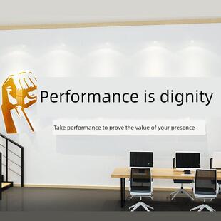 业绩就是尊严贴画销售办公室会议室公司企业文化励志标语立体布置