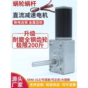 5840-31Zy直流减速电机涡轮蜗杆高扭矩自锁微减速电机12V24V