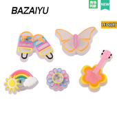 巴仔鱼洞洞鞋 Crocs 花适配Crocs 配饰高级感鞋 扣配件LED闪光蝴蝶鞋