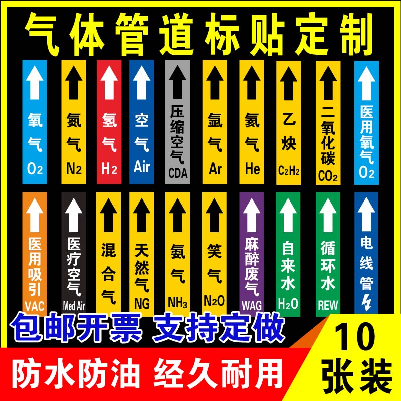 鑫泽耀聚乙烯气体管道标识贴