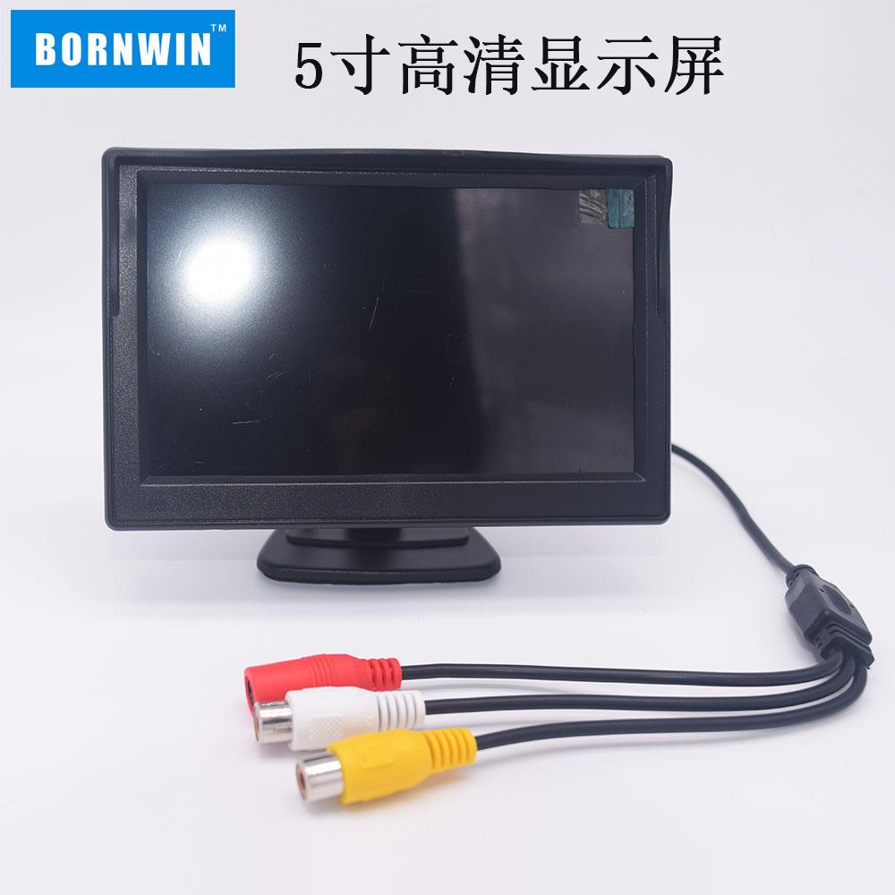 高清5寸显示屏高清数字两路视频输入显示屏宽电压车载显示器
