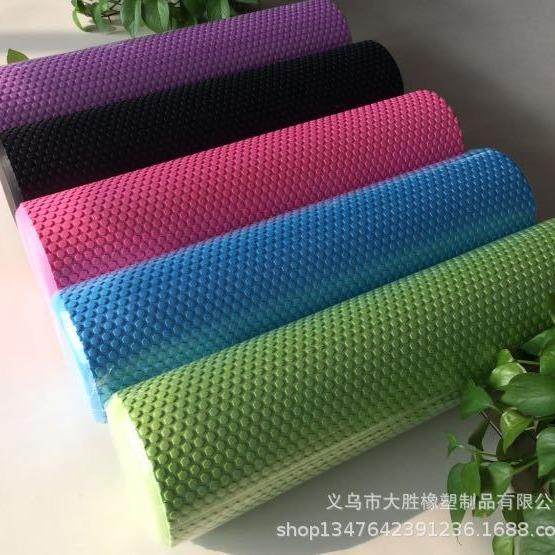 90厘米EVA瑜伽柱普拉提伸展浮点泡沫轴热销实心六角纹泡沫滚轴