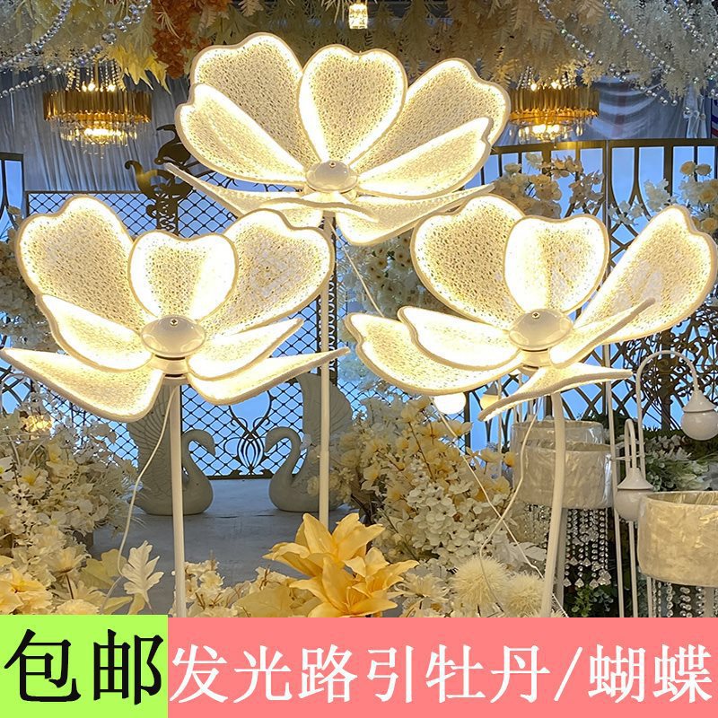 婚庆铁艺蕾丝发光花路引灯