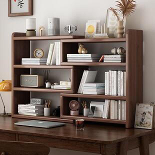 书架桌上实木落地简易桌面置物架学生收纳多层家用书架子书柜客厅