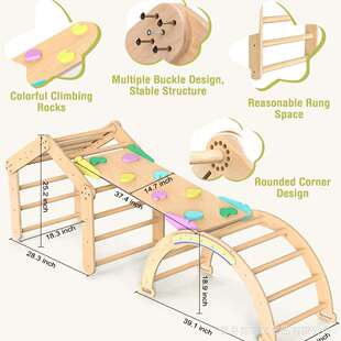 可折叠儿童三角攀登架木制室内儿童攀爬架幼儿园宝宝体能训练玩具