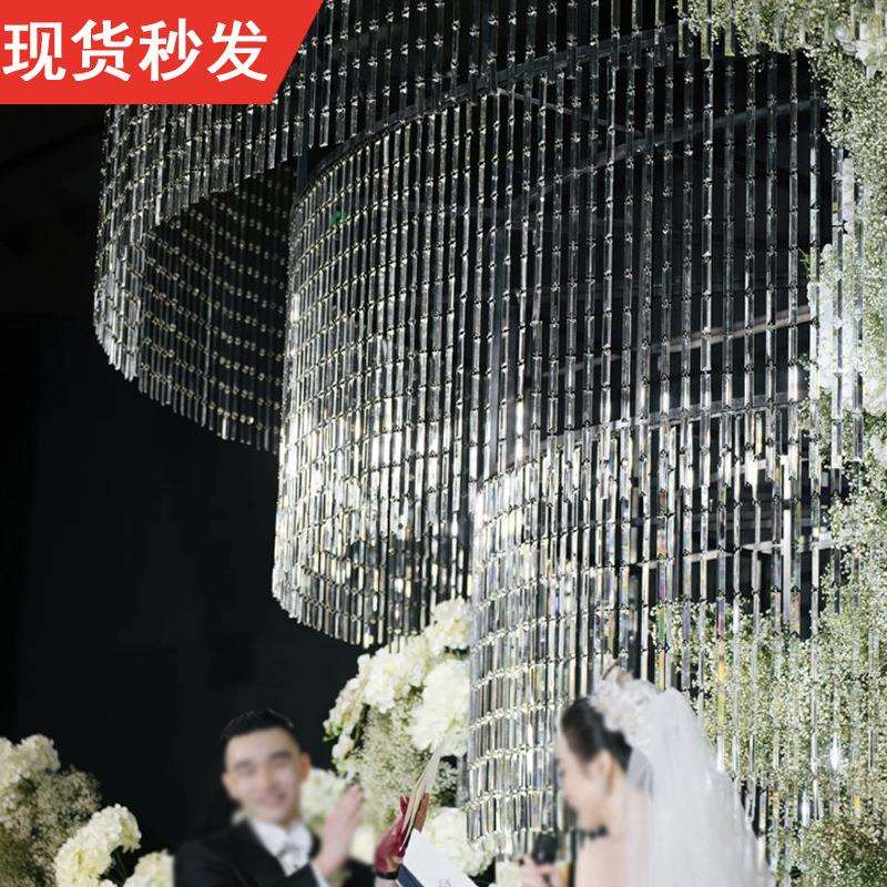 婚庆道具仿水晶长条亚克力三角条珠串珠链婚礼装饰用品珠帘子成品