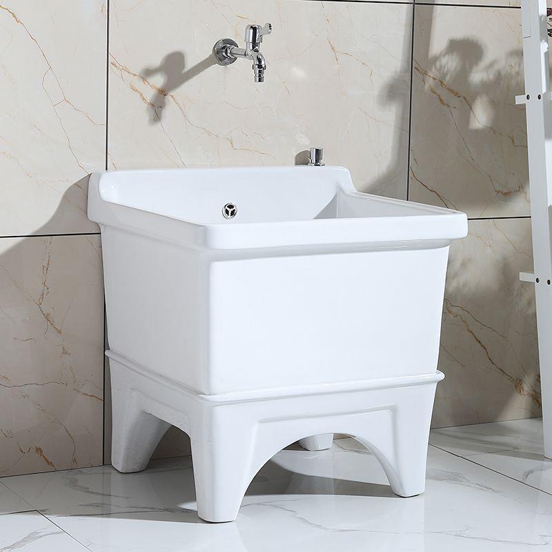 瓷拖把池阳台墩布池大号方形长拖把洗宽拖布盆台控自动下水池