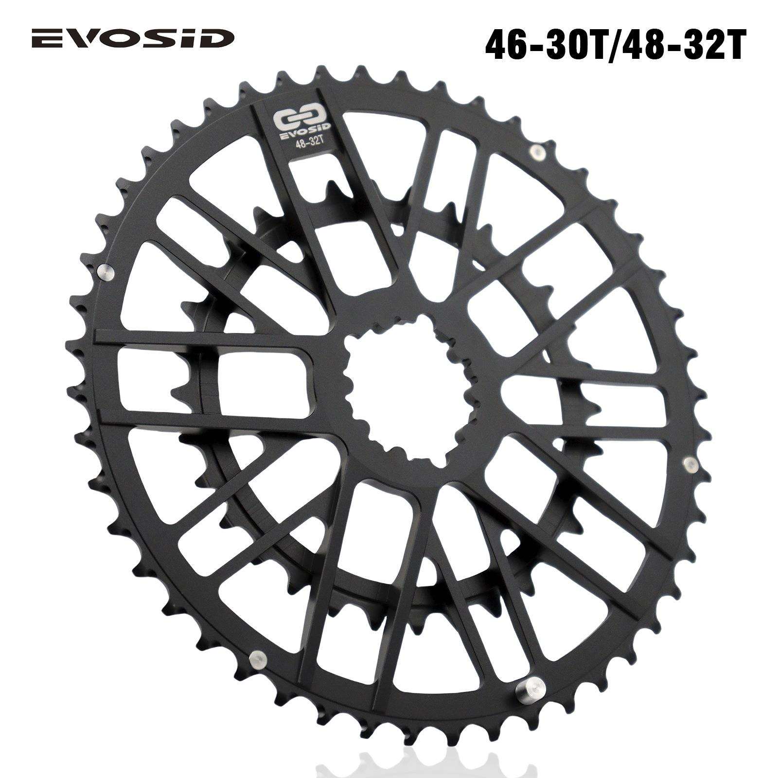 EVOSID公路自行车牙盘48-32T/46-30TGXP齿盘砾石车一体双盘