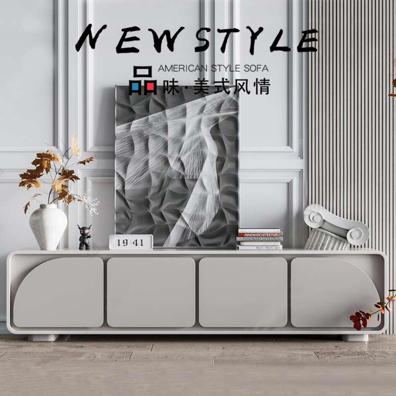 灰色钢琴烤漆电视柜创意个性视听柜现代简约弧形地柜客厅柜包邮