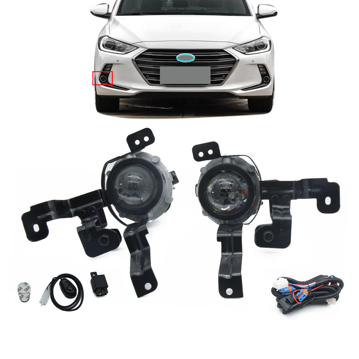 适用于领动伊兰特Elantra 2016-2019前雾灯透镜卤素灯厂家批发