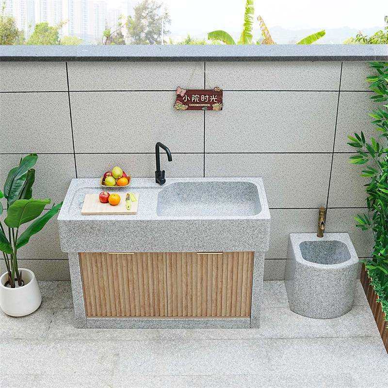 石头洗衣池室外大理石水槽户外庭院花岗岩花园家用石材洗手池台盆