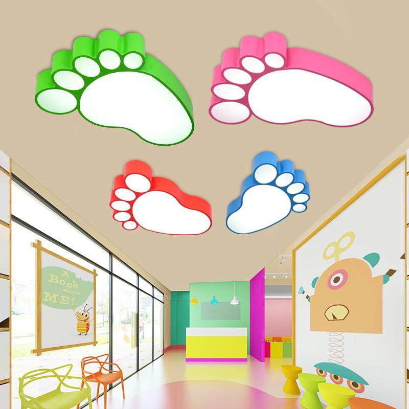 彩色led创意脚印吸顶灯儿童卡通幼儿园游乐场教室走廊灯饰护眼