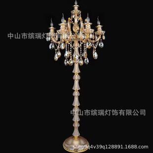 奢华大气欧式别墅客厅水晶落地灯现代简约书房卧室床头样板房落地