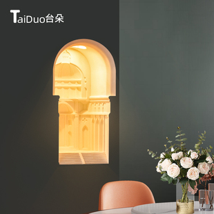 墙角石膏灯嵌入式走廊过道楼梯感应壁龛灯转角氛围灯内嵌石膏壁灯