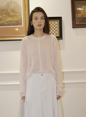 ZC.TenNine 温柔风镂空微透柔软长袖针织开衫