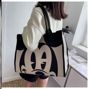 帆布托特包硬底包包女款大容量装电脑通勤包凡布的单肩包上班袋子