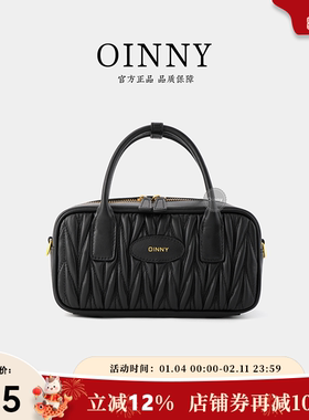 【新年礼物】Oinny新款黑色高级小众女包手提包包保龄球包女2083
