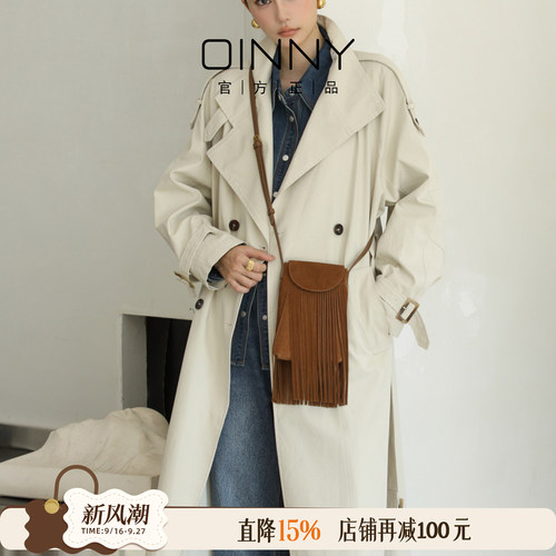 OINNY皮反绒流苏单肩包马鞍包