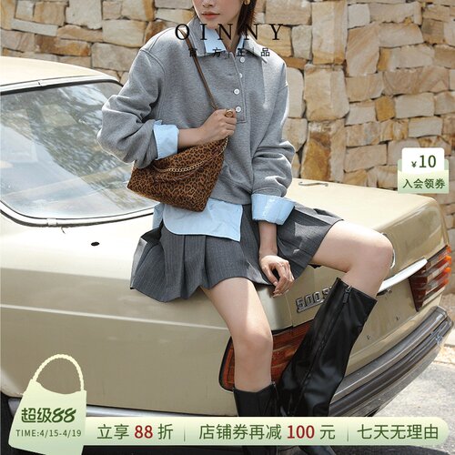 【早春上新】Oinny复古磨砂百搭设计感时髦洋气豹纹hobo女包5846